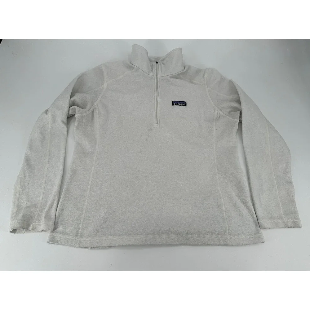 Patagonia Women's‎ Fleece Long Sleeve Quarter Zip Base Layer Sz Large White